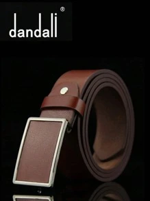 1條男士實色時尚腰帶，適用於送禮或工作穿著 - 棕色 - 查看 1