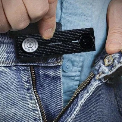 2pcs Waistband Extender Buckle, Elastic Adjustable Pants Extension, Maternity Pants Stretch Button
