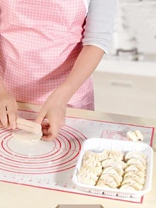 1 PC Silicone Pad, Large Household Kneading Pad, Thickened Non Stick Cutting Board, Rolling Pad, Pad, And Panel - Red - View 4