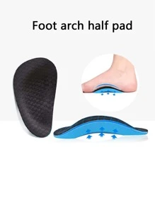 QKC (1pair) New Eva Sports Insoles Arch Support Half Pads - Black - View 2