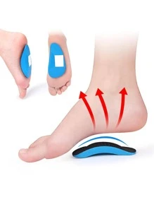 QKC (1pair) New Eva Sports Insoles Arch Support Half Pads - Black - View 3