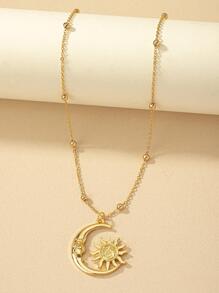 Vòng cổ mặt trời và mặt trăng - Vàng - Xem 1