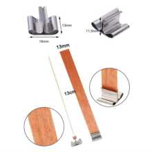 30 bấc nến bằng gỗ và 30 đế, phụ kiện làm nến dùng để làm nến - màu nâu - Xem 6