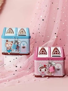 Hộp đựng tiền đồ họa hoạt hình 1 cái - Màu xanh lam - Xem 3