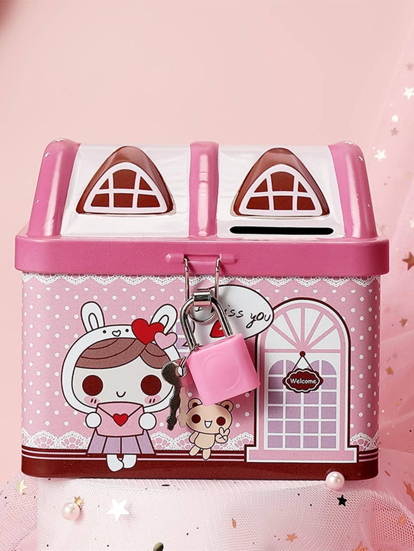 Hộp đựng tiền đồ họa hoạt hình 1 cái - Màu xanh lam - Xem 1