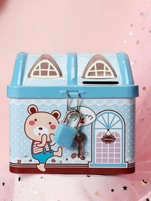 Hộp đựng tiền đồ họa hoạt hình 1 cái - Màu xanh lam - Xem 5