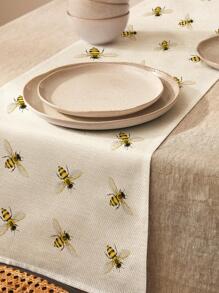 1pc Bee Pattern Table Runner - Multicolor - View 1
