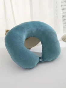 1 件纯色 U 型枕套，旅行枕 - 水鴨藍 - 查看 2