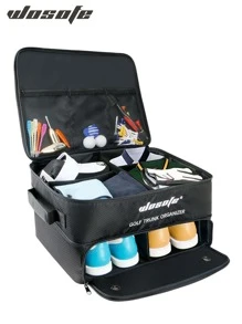1pc Waterproof 2 layers Golf Trunk Organizer For Golf Shoes ,Golf Gloves, Tees, Balls - Black - View 1
