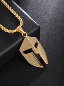 男士幾何吊墜項鍊 - 金色 - 查看 5