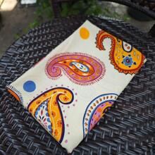 mảnh vải DIY họa tiết hoa văn Paisley - Màu vàng - Xem 1