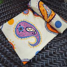 mảnh vải DIY họa tiết hoa văn Paisley - Màu vàng - Xem 2