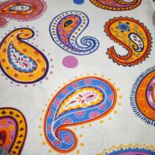 mảnh vải DIY họa tiết hoa văn Paisley - Màu vàng - Xem 3