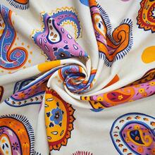 mảnh vải DIY họa tiết hoa văn Paisley - Màu vàng - Xem 6