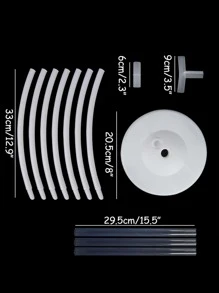 1 Bộ Bóng Tròn Đứng Vòm Bóng Vòng Hoa Bóng Khung Giá Đỡ Trang Trí Đám Cưới Cho Bé - trắng - Xem 2