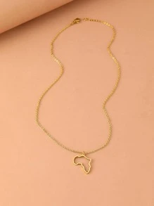 Aomogo Colares de Aço Inoxidável Mapa Oco da África, Mapa da Terra Natal Delicado Choker Corrente Clavícula Colares para Mulheres Joias Presentes para Meninas