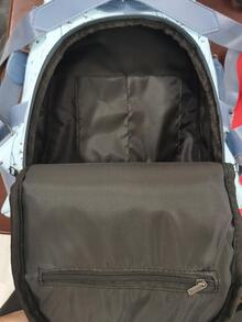 Mochila de bloque de color de moda para mujer - Multicolor - Ver 3