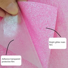 1 cuộn Vinyl truyền nhiệt long lanh HTV Film DIY CRAFT Quần áo tùy chỉnh - Hồng - Xem 5