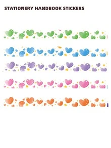 20 piezas Pegatina con patrón de corazón - Multicolor - Ver 2