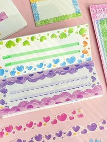 20 piezas Pegatina con patrón de corazón - Multicolor - Ver 6