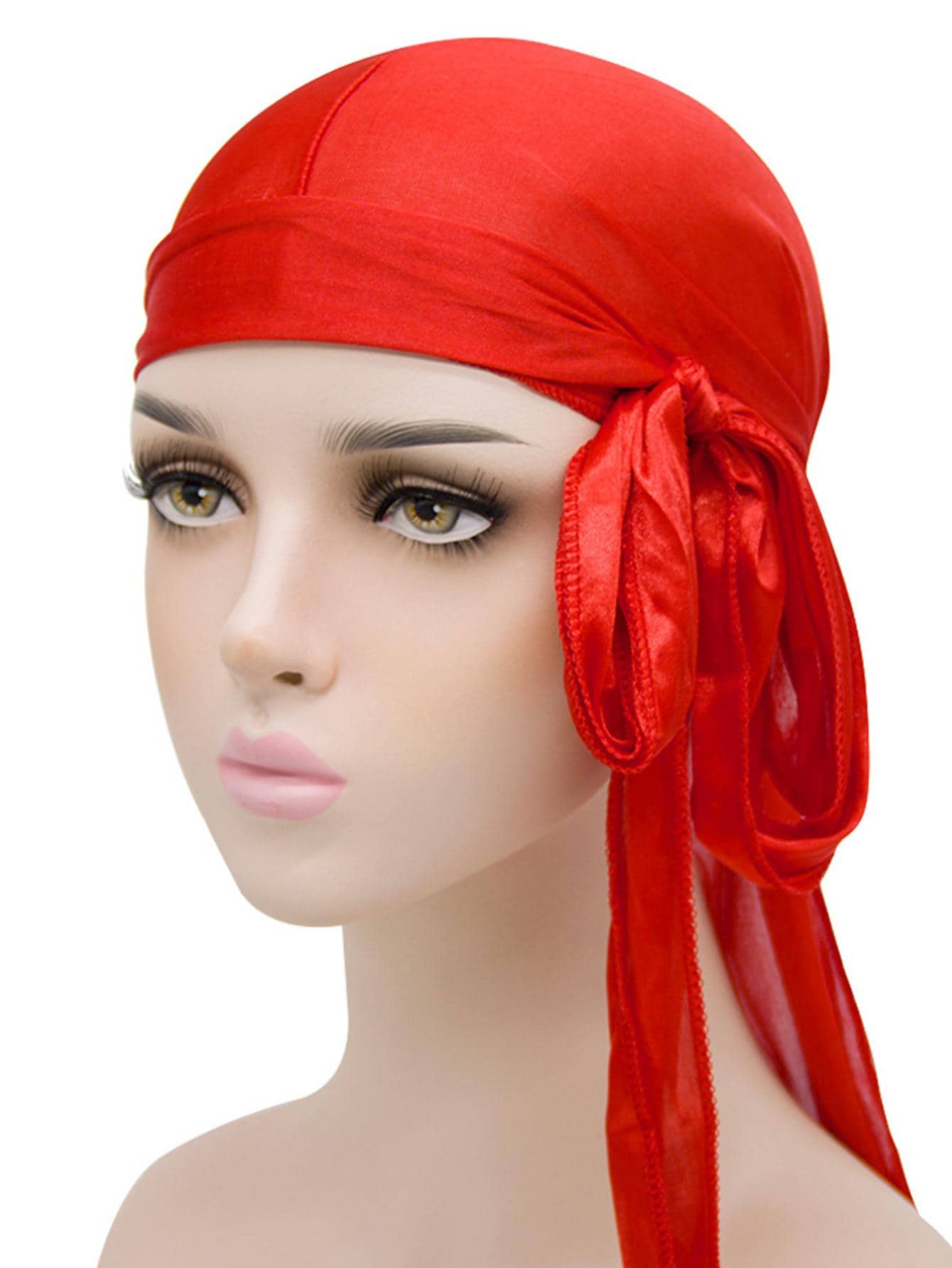 1pc Women Solid Casual Durag For Daily Life - Red - View 1