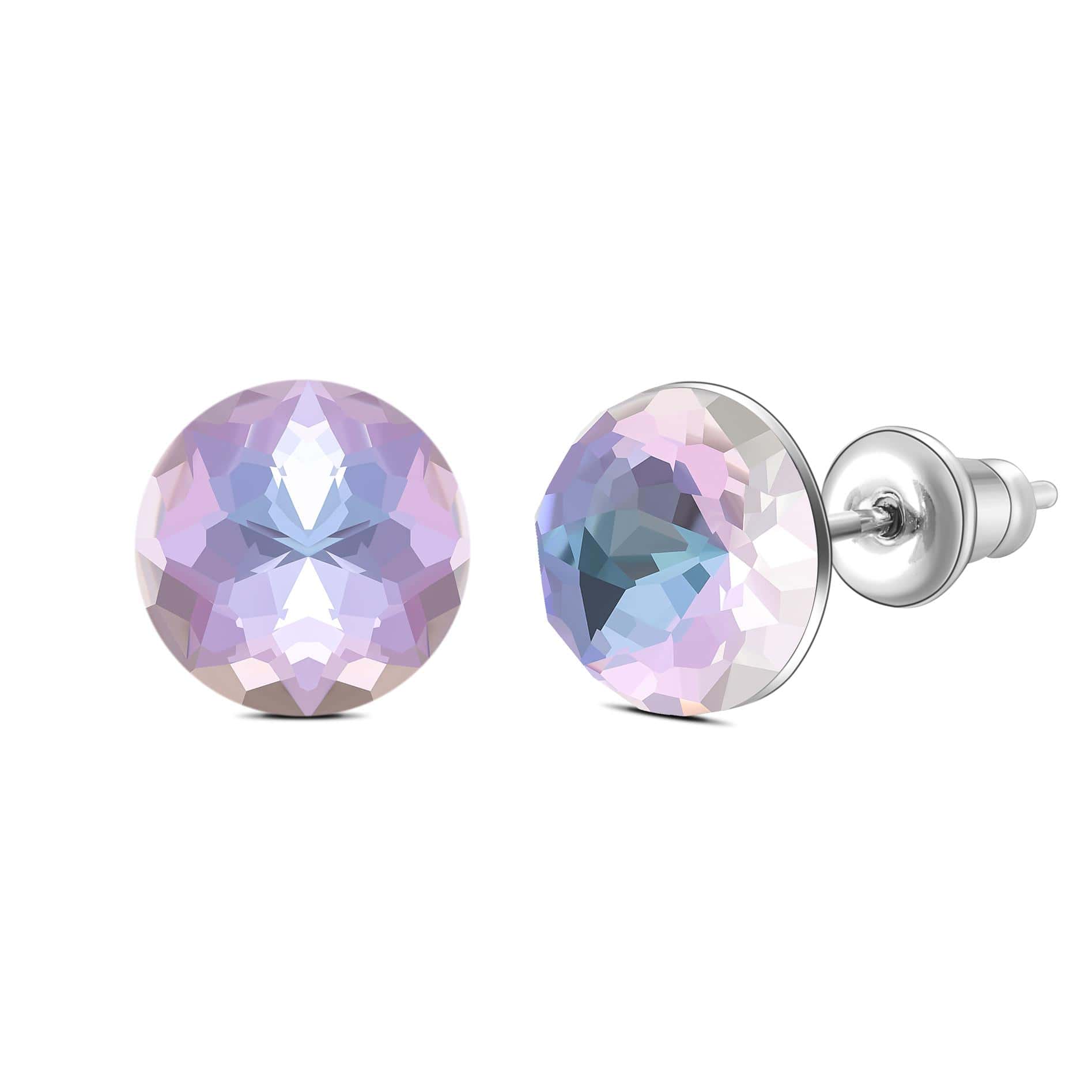 Crystal Stud Earrings - Brown - View 1