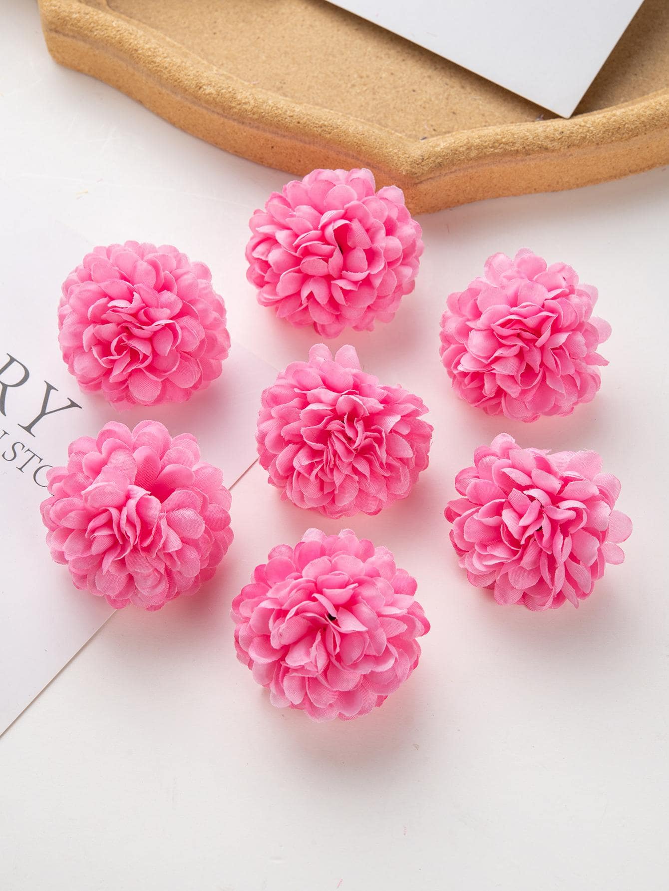 10pcs/Set Artificial Hydrangea Flower Heads, Table Tennis Ball Shaped