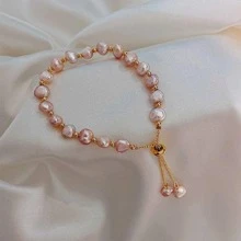 Faux Pearl Decor Beaded Bracelet - 1 - View 1