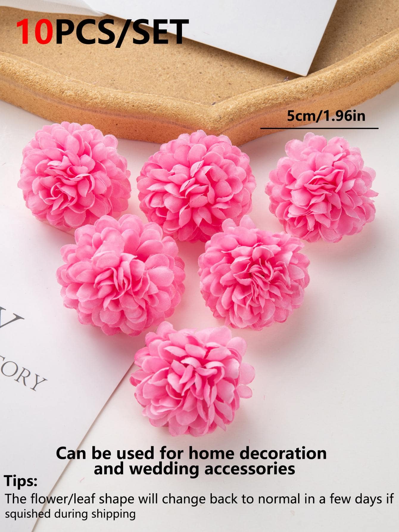10pcs/Set Artificial Hydrangea Flower Heads, Table Tennis Ball Shaped