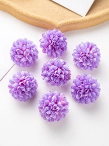 10 件/套人造绣球花头、乒乓球、菊花 DIY 礼品糖果盒装饰、花环、家居装饰、婚礼新娘伴娘腕花用品 - 紫色 - 查看 4