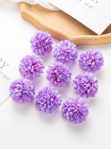 10 件/套人造绣球花头、乒乓球、菊花 DIY 礼品糖果盒装饰、花环、家居装饰、婚礼新娘伴娘腕花用品 - 紫色 - 查看 2