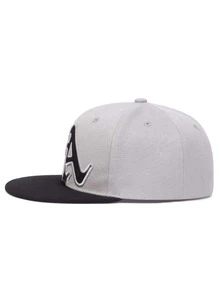 1入組男士字母刺繡休閒嘻哈帽適用於日常生活 - 灰色 - 查看 3