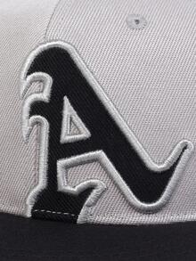 1入組男士字母刺繡休閒嘻哈帽適用於日常生活 - 灰色 - 查看 5