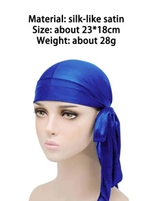 1pc Women Solid Casual Durag For Daily Life - Red - View 2