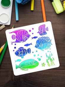 1 pieza Plantilla de dibujo de pez diseño - Blanco - Ver 3