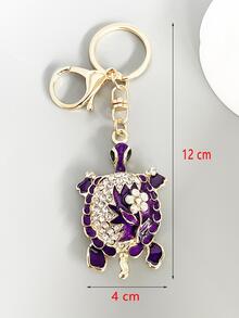 1入組水鑽龜形鑰匙扣，送給朋友或閨蜜精美禮物 - 金色 - 查看 3