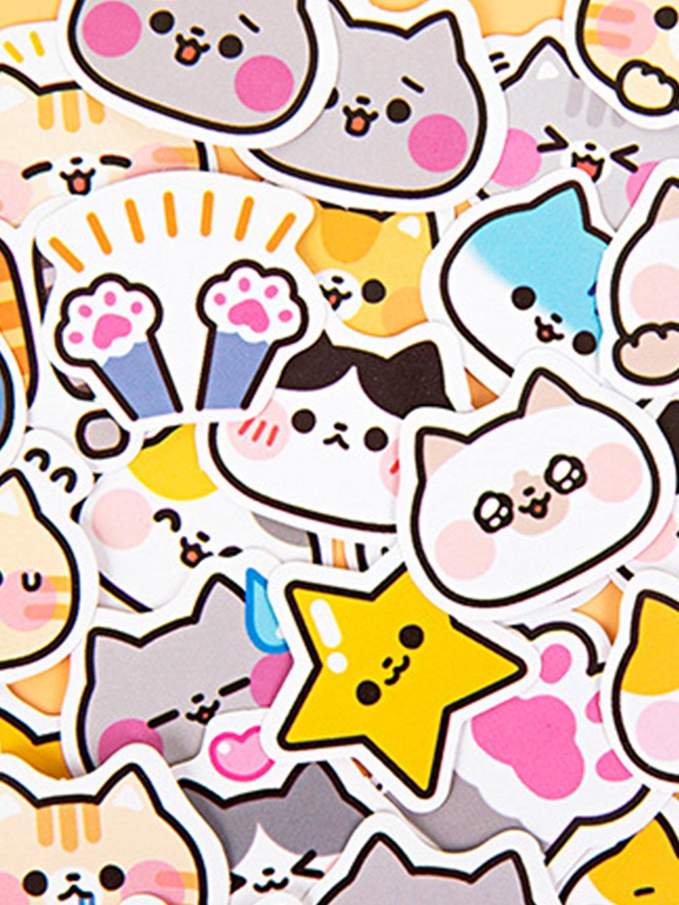 สติ๊กเกอร์ ลาย การ์ตูน แมว 45 ชิ้น - มัลติคัลเลอร์ - ดู 1