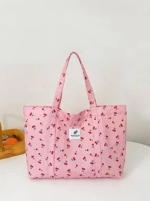 时尚甜美女孩粉色草莓樱桃包单肩手提包单肩购物袋圣诞节物品，书包，大容量，便携，适合少女女大学生，白领工作者，适合工作，返校，中学，高中，大学，度假，卡哇伊樱桃元素，时尚可爱的草莓钱包 - 淺粉色 - 查看 6