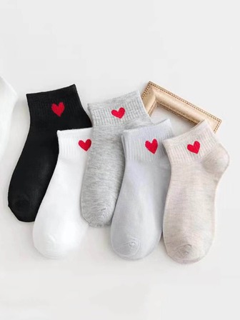 5雙愛心圖案短襪