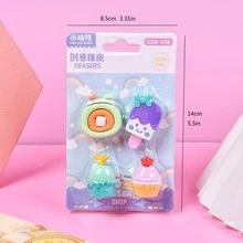 xiaogudong 4 cục tẩy hình kem, cục tẩy đa năng hiện đại cho học sinh - Nhiều màu - Xem 2