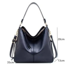 PU Mujer Bolso de mano femenino ocio Bolso de hombro vintage de gran capacidad Bolso tote - Azul - Ver 2