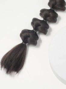 1入組女士素色編織時尚髮圈適用於日常生活 - 黑色 - 查看 5