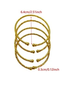 女士手環球手環手環女孩婚禮新娘首飾類禮品 - 金黃色 - 查看 3