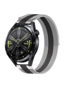 Pulseira Milanese Metal Feminina 20mm Para Smartwatch Amazfit Bip/lite P68/ P67/ P70/ Amazfit Bip/ e Gear 20mm Varias Cores - Prata - Visão 1