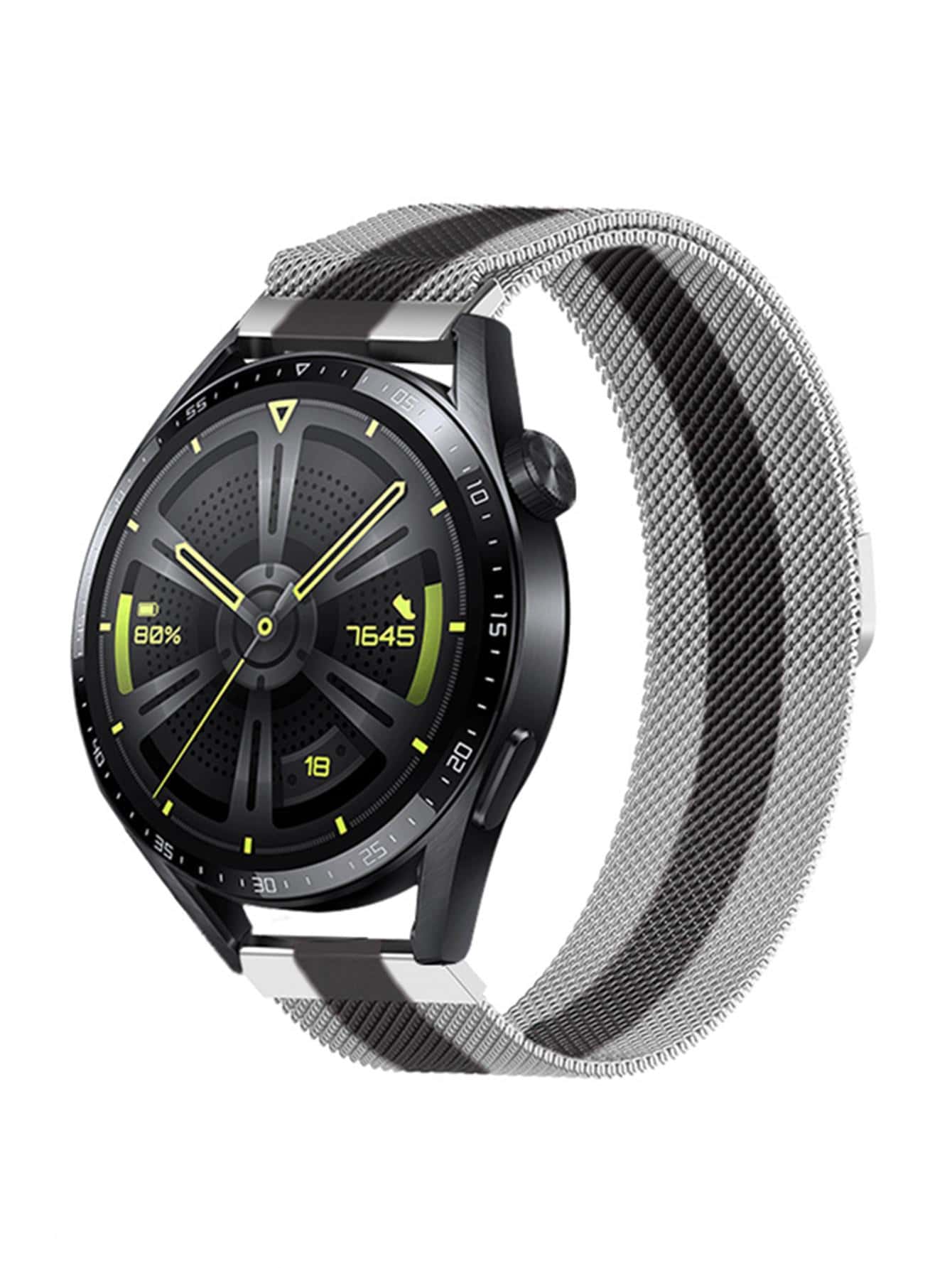 Pulseira Milanese Metal Feminina 20mm Para Smartwatch Amazfit Bip/lite P68/ P67/ P70/ Amazfit Bip/ e Gear 20mm Varias Cores - Prata - Visão 1