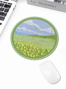 1入組油畫圖案鼠標墊
