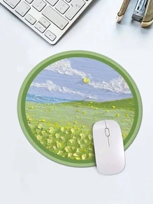 1入組油畫圖案鼠標墊