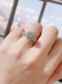 1枚优雅立方氧化锆戒指，女士结婚/订婚首饰，情人节礼物 - 銀色 - 查看 6