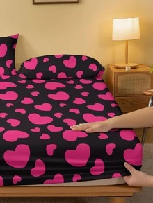 愛心圖案床墊套 - 彩色 - 查看 4