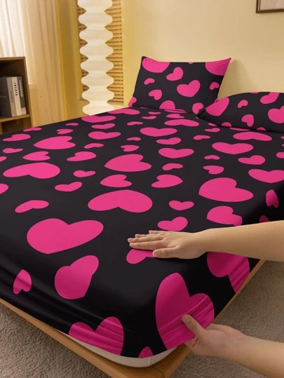 愛心圖案床墊套